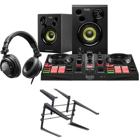 Hercules All-in-One Kit DJLearning Kit MK2 Bundle with Headliner Covina DJ Controller Stand
