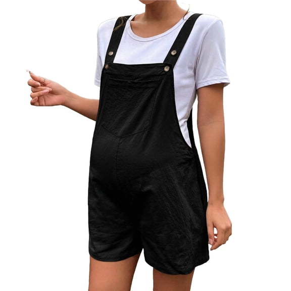 successthop Maternity Overalls for Pregnant Women Casual Jumpsuit Vacation Pant Breathable Summer Clothes with Pockets