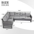 thumbnail image 6 of POCASSY Outdoor Furniture Set with Outdoor Sectional Sofa, 102 Inch Width Patio L Shape Sectional Sofa Gray Wicker Rattan Couch for Porch Deck Backyard, Gray/Gray, 6 of 6