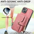 thumbnail image 3 of SaniMore for iPhone 14 (6.1 inch 2022) Case,Wear-resistant PU Leather Skin + Zipper Purse Card Slots Removeable Crossbody Lanyard Stand Shell Shockproof Anti-scratch Drop-resistant For iPhone 14, Pink, 3 of 11