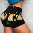 thumbnail image 4 of Daiia Bee Happy Sunflower Gnomes Pattern Women's Workout Shorts Biker Shorts - High Waisted Workout Spandex Tummy Control Gym Running Yoga Shorts-X-Large, 4 of 8