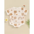 thumbnail image 4 of Suealasg Baby Girls Romper 6M 12M 18M 24M Short Sleeve Crew Neck Bunny Flower Print Bodysuit for Infant Girls Summer Clothes, 4 of 8