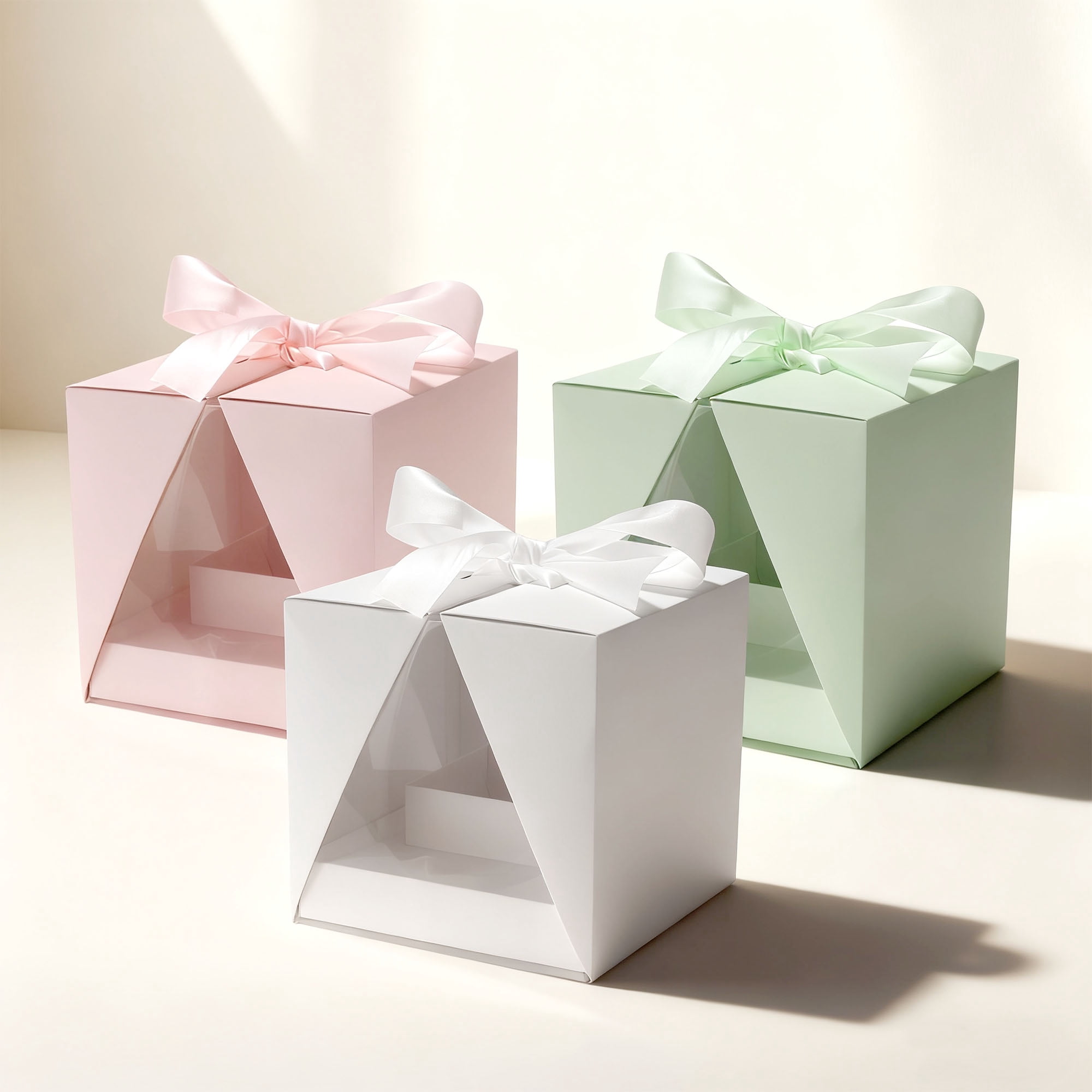 Unique Bargains V-shape Dual-opening Flower Gift Boxes for Special Occasions Large Pink