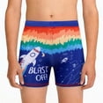 thumbnail image 4 of FcBaudy Children's Elastic Waist Printed Swim Trunks Medium To Large Sizes Sporty Short Cut Flat Front With Swimsuit Set boy polyester swim trunks, 4 of 6