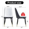 thumbnail image 6 of Sumdeal PU Leather Dining Chairs with Black Metal Legs (Kitchen, Bedroom, Office)，Set of 4，White Gray, 6 of 6
