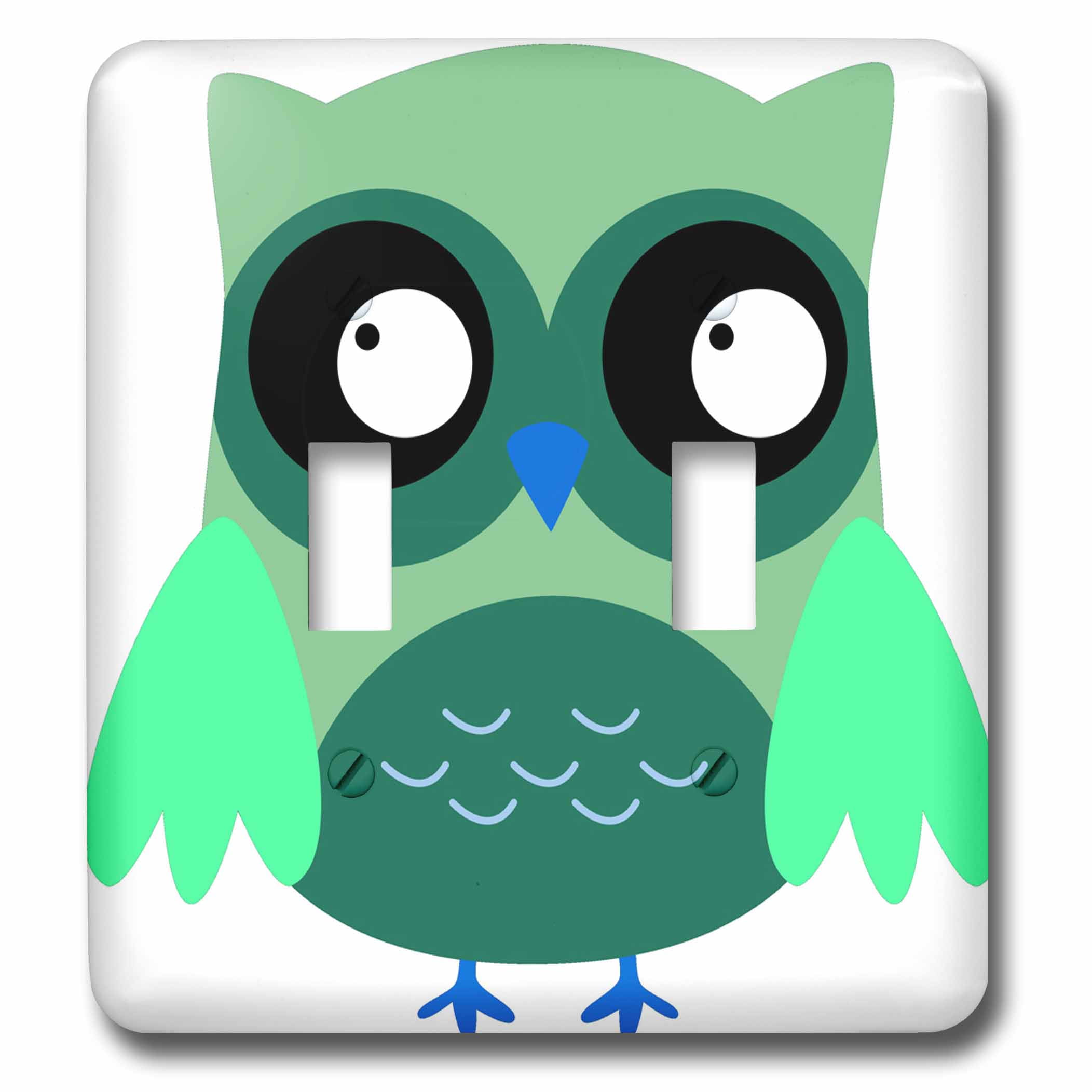 3drose Cute Light Green Owl Double Toggle Switch Lsp 58279 2 Walmart Com Walmart Com