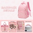 thumbnail image 7 of Forestfish Teen Backpack Set with Insulated Lunch Bag & Pencil Case, Water-Resistant Nylon School Bag（Daisy A/Pink）, 7 of 7