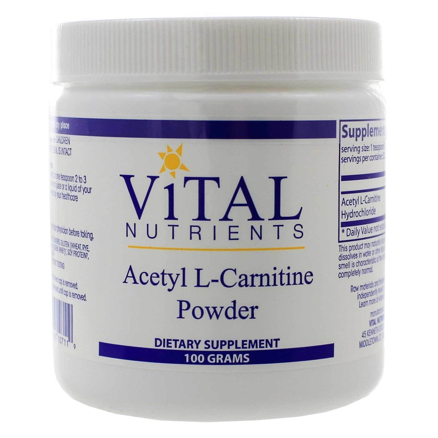 vital nutrients acetyl lcarnitine powder supports normal brain