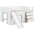 thumbnail image 5 of Harper & Bright Designs Full Size Low Loft Bed with Slide, WoodenLoft Bed Frame with Three Storage Drawers, White, 5 of 13