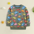 thumbnail image 2 of GCETTIC Boys Sweatshirts Cotton Long Sleeve Crewneck Pullover Toddler Kids Winter Warm Shirt Sweater Tops Green,4-5 Years, 2 of 6