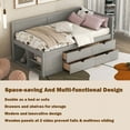 thumbnail image 3 of Bellemave Twin Size Daybed with Storage Drawers and Shelves Space-saving Wooden Daybed Frame Twin Storage Platform Bed Frame , No Box Spring Needed (Twin, Gray), 3 of 11
