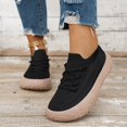 thumbnail image 4 of Women's Flyknit Breathable Slip-On Casual Rubber Shoes, Thick-Sole Anti-Slip Walking Flats, Multi-Color Options for Spring Footwear, 4 of 9