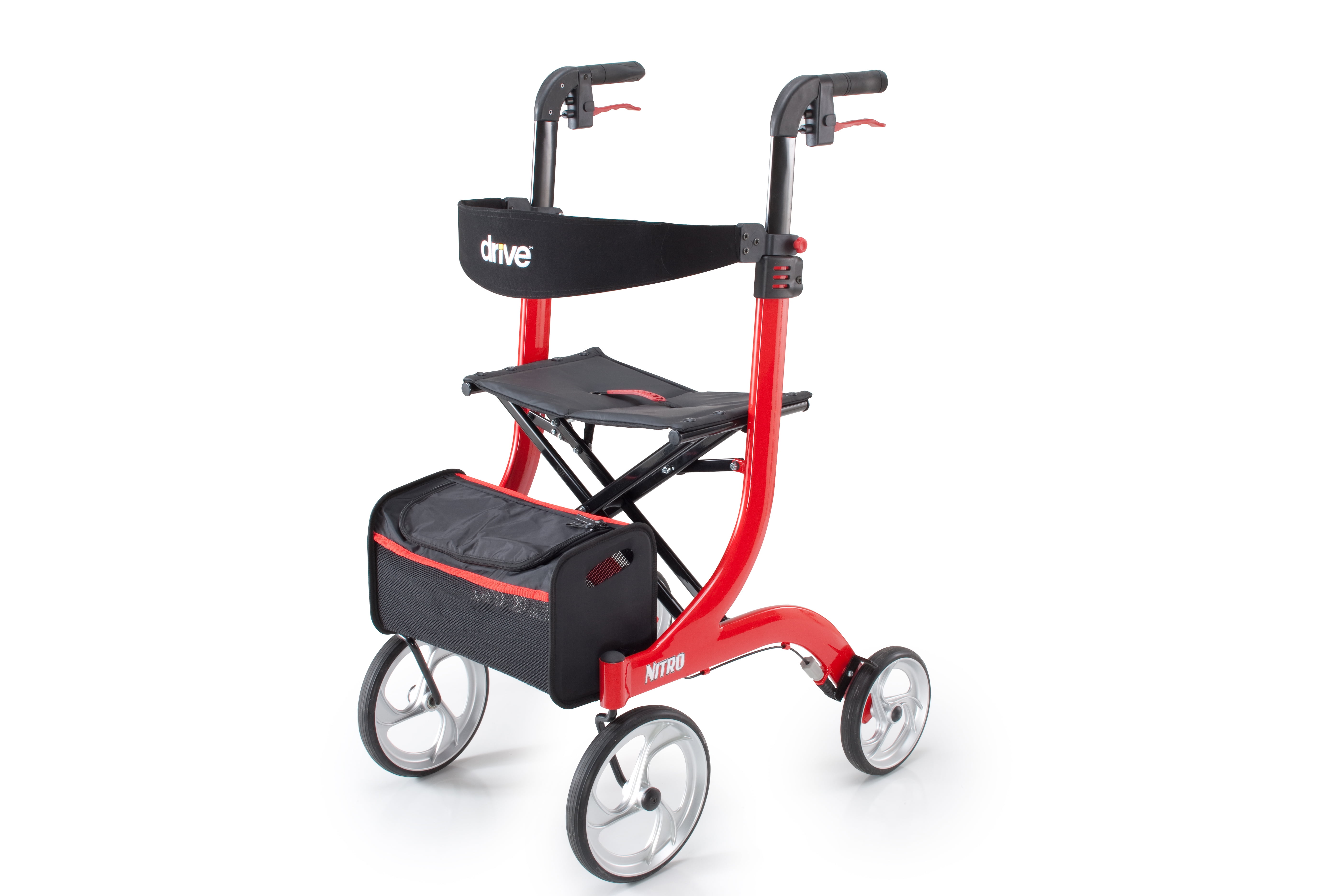 Drive Medical Nitro Euro Style Rollator Walker Lightweight 4-Wheel