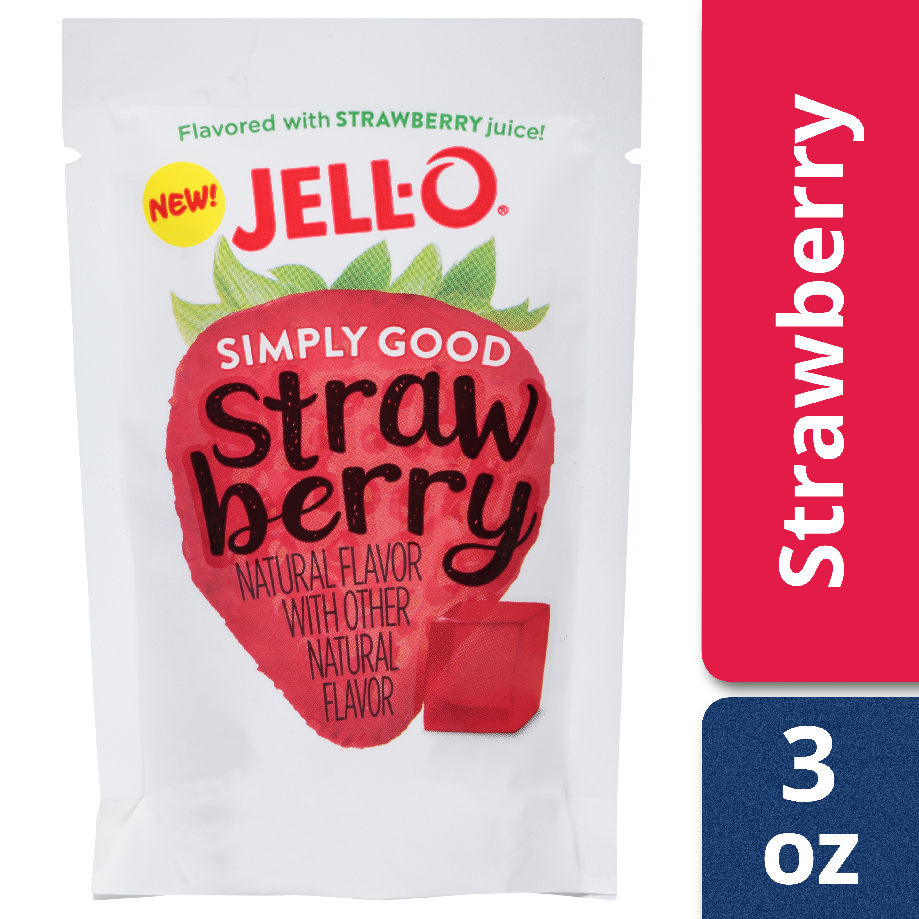 JellO Simply Good Strawberry Gelatin Mix 3 oz Pouch