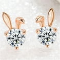 thumbnail image 4 of Fiaya Women Simple Fashion Animal Studs for Women, Gold Sparkling Bunny Diamond Earrings, Jewelry Gifts for Daughter Sister (B), 4 of 4
