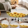 thumbnail image 5 of Round Rugs 3.3Ft, Yellow Sunflowers Round Area Rug Washable Indoor Throw Carpet, Summer Floral Elegant Pastoral Botanical Soft Non Slip Circle Rug for Laundry Room Patio Home Decor Aesthetic, 5 of 8