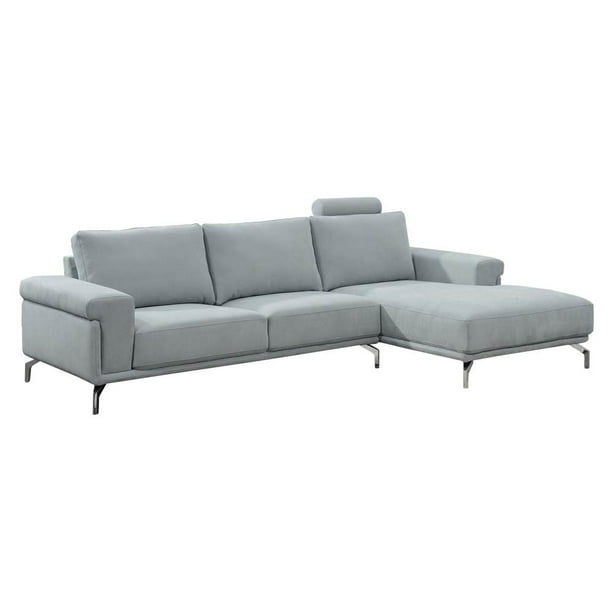65 In Fabric Sectional Sofa In Sky Blue Walmart Com Walmart Com