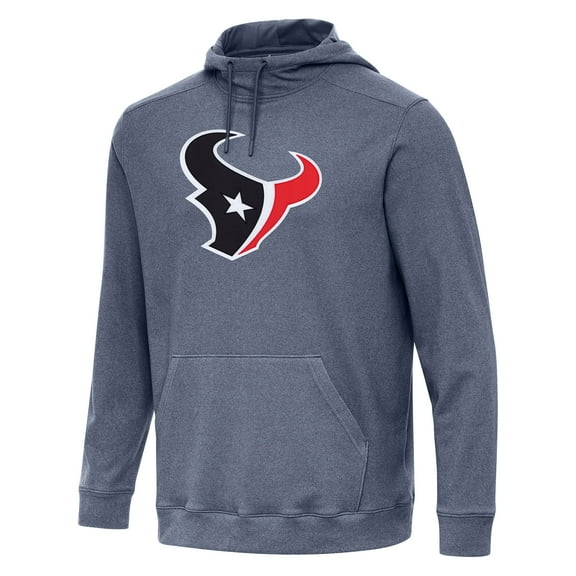 Men's Antigua Heather Navy Houston Texans Cloud Pullover Hoodie