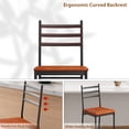 thumbnail image 4 of Modern Upholstered Bar Stools Set – Cushioned Seat, Curved Ladder Back, Armless Metal Frame, Footrest – Counter Height Dining Chairs for Restaurant, Home, Kitchen Island – Vintage Brown, 4-Pack, 4 of 7