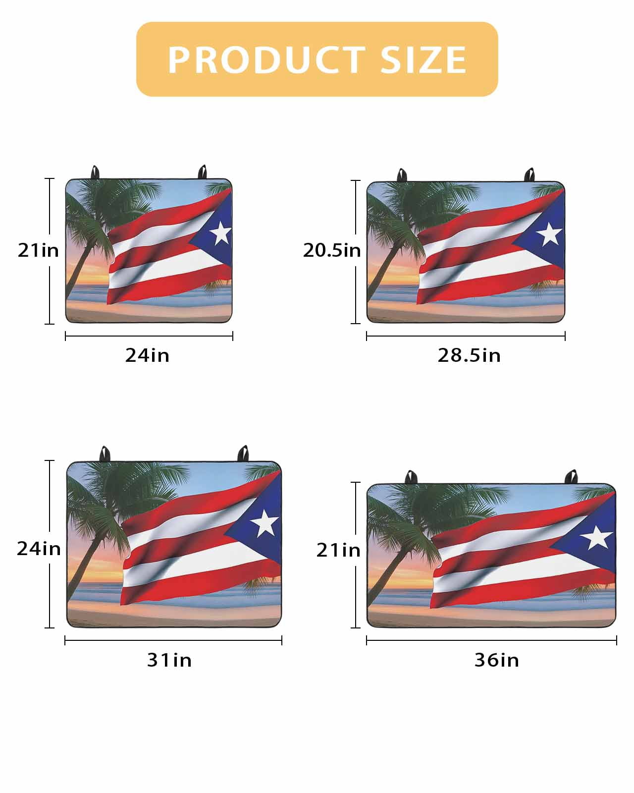 Large Induction Cooktop Protector Mat USA Flag Stove Top Covers for Electric Stove, Vintage Puerto Rico Sandy Palm Tree Ocean Decorative Stove Burner Cover Mats, Glass Top Stove Cover