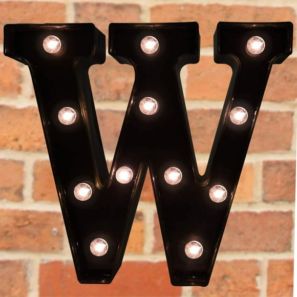 Panneau Décoratif à Lettres Illuminées LED - Lettres Alphabet avec Lumières pour Décoration de Mariage, Fête d'Anniversaire, Noël, Bar à Domicile, Noir