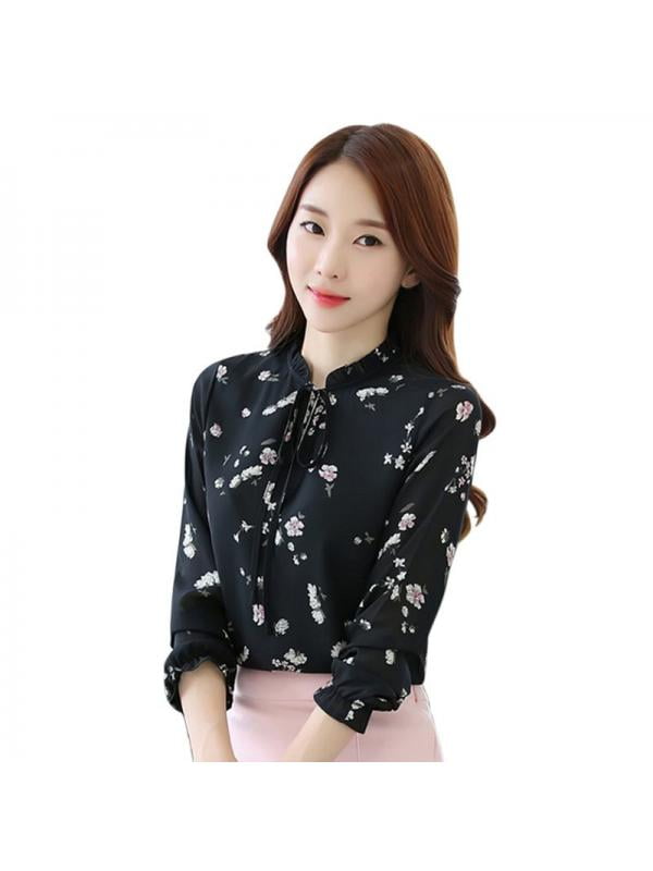 floral chiffon tops