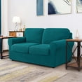 thumbnail image 2 of CHUN YI Stretch Checks Spandex Fabric Sofa Cover Non Slip Cushions Slipcover Medium, Teal, 2 of 5