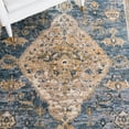 thumbnail image 6 of SAFAVIEH Valencia Leyla Medallion Polyester Area Rug, Blue/Gold, 4' x 6'2", 6 of 8