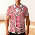 thumbnail image 1 of Ceisia Fashion Unisex Men Women Casual Short Sleeve Printed Turndown Collar Button Gift Shirt, 1 of 9
