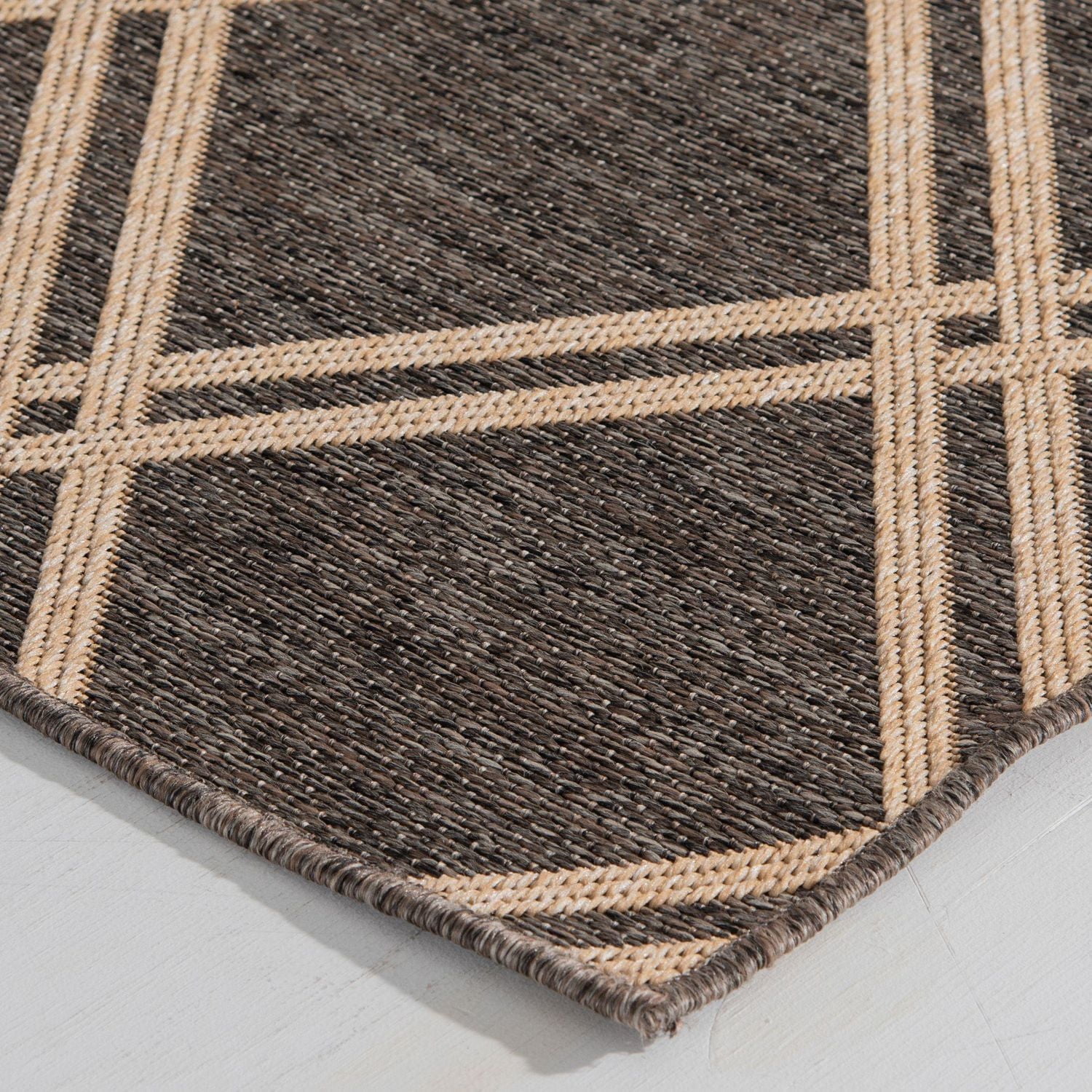 Tapis tissé marron et crème Smithleighs