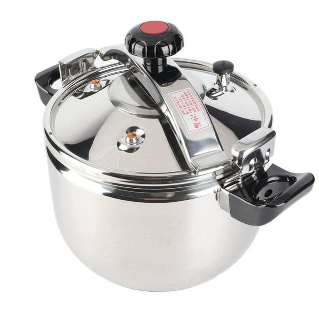 Household Stainless Steel Pressure Cooker Canner Explosion Proof Double Bottom Pressure Cooker for Gas Stoves Induction Stoves Shiny Style