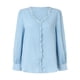 thumbnail image 4 of Blusa de encaje con cuello en V para mujer - Color liso, manga corta, poliéster, camisa elegante y casual para el trabajo o una cita, 4 of 7