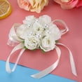 thumbnail image 2 of Wedding Wrist Flower, Wrist Flower Plastic Wrist Flower, Color Optional Silk Ribbon Wedding Decorations For Bridesmaid Birthday Party Bridal, 2 of 8