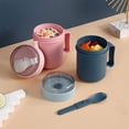 thumbnail image 2 of Breakfast Cup Portable Office Travel Camp Reusable Safety Picnic Snack Cereal Fruits Storage Mug Students Food Container for Children Pink, 2 of 9