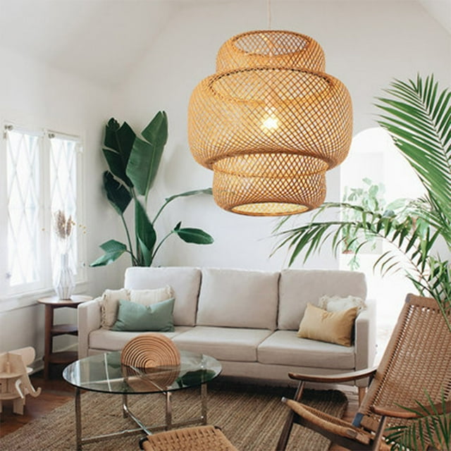 Vine Woven Lampshade, Homestay Hotel, Restaurant, Tea Room, Creative Retro Hand Woven Personalized Chandelier