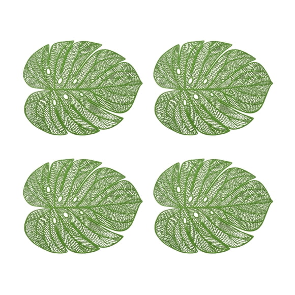Wosthever 4 pack/lote tapetes de comedor de gran flexibilidad para hoteles y oficinas decoraciones de hojas traseras de tortuga huecas Mostrada Verde
