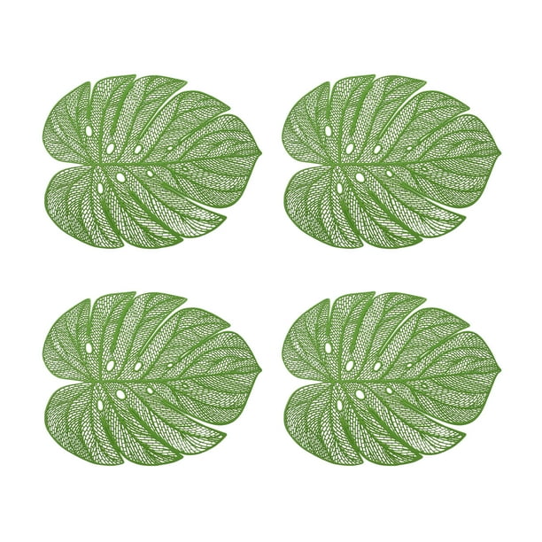 Bearachild 4x Tapetes De Comedor Con Decoraciones De Hojas Impermeables Y Resistentes Al Aceite Para Oficinas 3. Adecuados Para Hoteles Mostrada Verde
