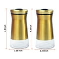 thumbnail image 4 of Salt & Pepper Shakers Stainless Steel Cover Glass Bottom With Rotating Cover - Spice Sugar Shakers, 4 of 6