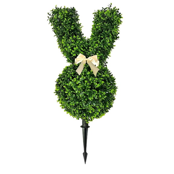 LAMIRO Artificial Easter Bunny Topiary Tree,Faux Boxwood Rabbit Shaped Plant for Porch and Garden,UV-Resistant for Spring&Easter Decor,Perfect for Holiday Celebrations Indoors&Outdoors