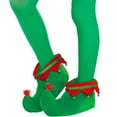 thumbnail image 5 of Skeleteen Red Green Elf Shoes - Red and Green Velvet Holiday Elf Feet Slippers with Jingle Bells for Adults and Kids, 5 of 7
