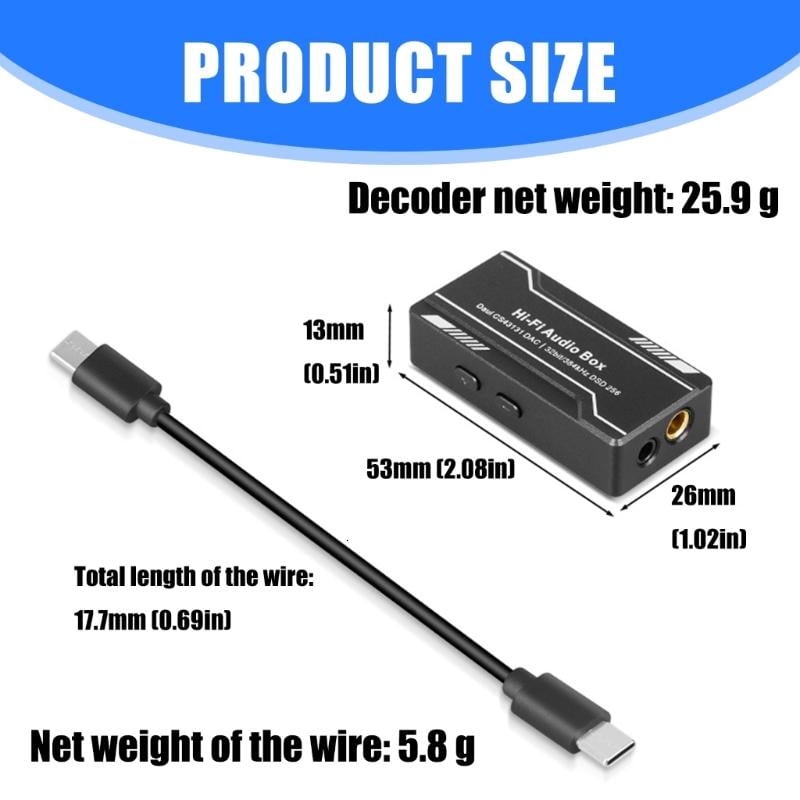 lanema USB C to 3.5mm 4.4mm Headphone Amplifier HiFi Earphone Sound Amplifier 32bit 384kHz CS43131 Sound Adapter Dongle Box