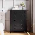 thumbnail image 7 of Black 5 Drawer Dresser for Bedroom, Tall Dresser with Deep Drawers & Metal Knobs, Modern Wooden Chests of Drawers for Entryway, Hallway, 7 of 7