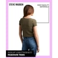 thumbnail image 6 of Steve Madden Girls' Shirt - Casual Short Sleeve Fashion Logo T-Shirt for Girls - Kids' Graphic Tee - Youth Top (4-16), 6 of 7