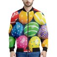 thumbnail image 3 of Chaqueta con cremallera y diseño de huevos de Pascua bohemios para hombre y mujer, abrigo con estampado 3D, chaqueta informal de calle con cremallera, sudadera bomber de manga larga, 3 of 5