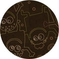 thumbnail image 1 of Ahgly Company Machine Washable Indoor Round Transitional Night Black Area Rugs, 3' Round, 1 of 7