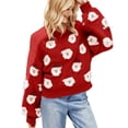 thumbnail image 1 of Cathalem Chandails Surdimensionnés pour Femmes, T-Shirts Basiques pour Automne Hiver, Rouge m, 1 of 5