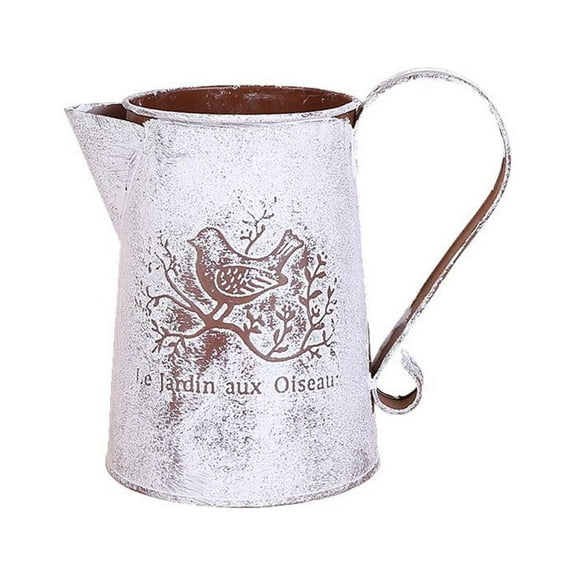 YWMJZEU French Style Country Rustic Jug Vase Metal Flower Vase Pitcher for Wedding Home