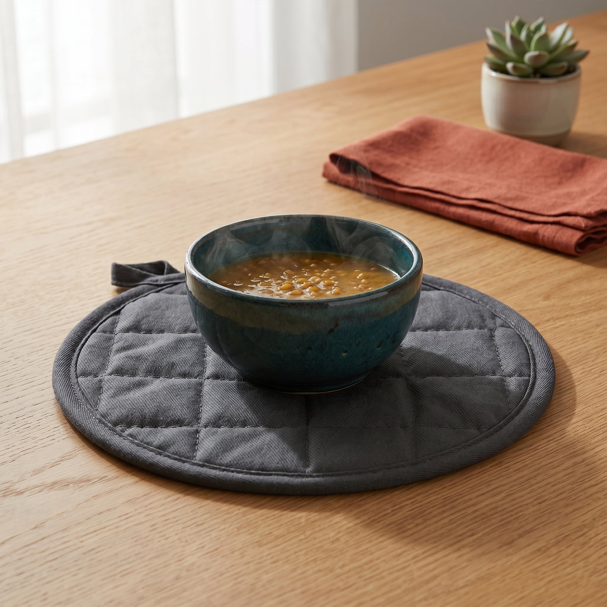 Unique Bargains 2 Pcs Heat Resistant Non Slip Pot Holders for Kitchen Gray 7.1"x7.1"