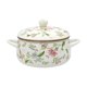 thumbnail image 1 of Olla de cocina esmaltada, olla de cocina de doble asa, multiusos, resistente al calor con tapa flor, 1 of 9