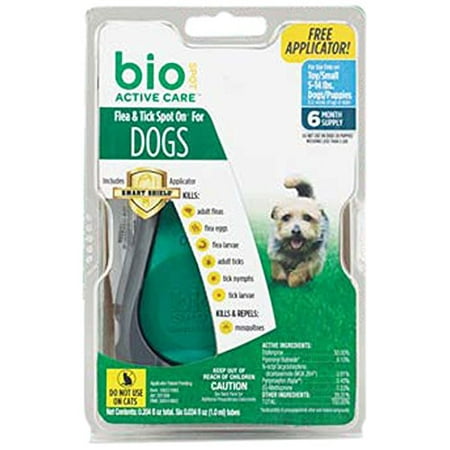 - Bio Spot Active Care Flea & Tick Spot On W/ Applicator for Small Dogs 5-14 Lbs